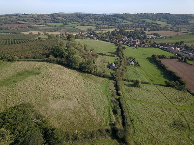 Drone view of the meadows looking east